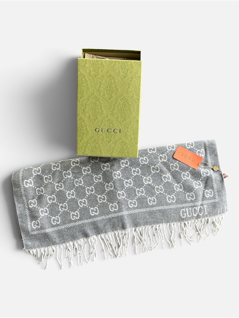 GUCCI GG Monogram Silk & Cashmere Scarf/ Stole/ Shawl NWT - Picture 4 of 13